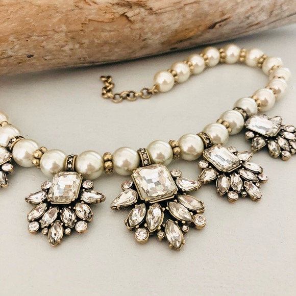 Vintage Banana Republic Rhinestone Statement Necklace - Picture 4 of 16